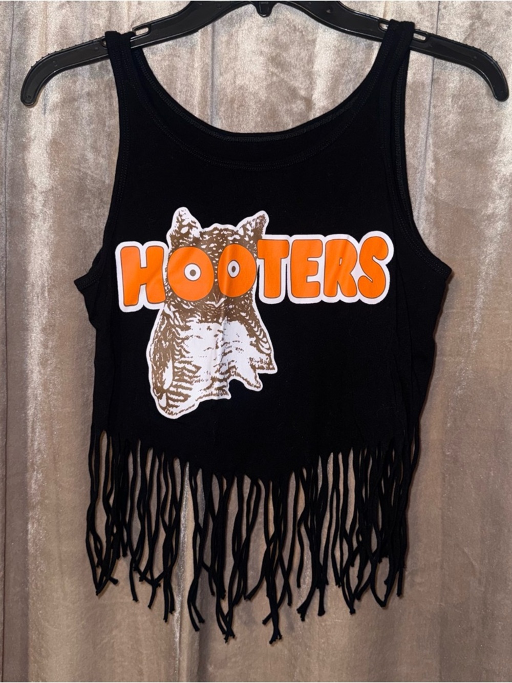 Hooters Black Tee with White Logo Print